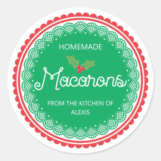 Sticker Rond Macaron de Noël (Devant)