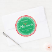 Sticker Rond Macaron de Noël (Enveloppe)