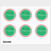 Sticker Rond Macaron de Noël (Feuille)