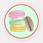 Sticker Rond Macaron French Pastry Cookies Macarons Pâtisserie (Devant)