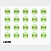 Sticker Rond Macaron Vert Français Cuisiné Maison (Feuille)