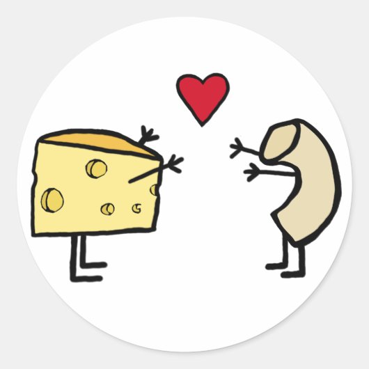 Sticker Rond Macaroni et fromage (Devant)