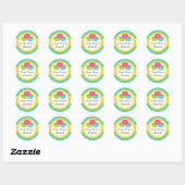 Sticker Rond Macarons Boulangerie Damask Sceau de Saint-Jacques (Feuille)