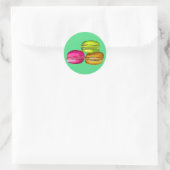 Sticker Rond Macarons colorés aquarelle art funky (Sac)