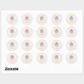 Sticker Rond Macarons cool à aquarelle tendance (Feuille)
