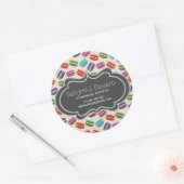 Sticker Rond Macarons de couleur mignonne Motif (Enveloppe)
