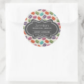 Sticker Rond Macarons de couleur mignonne Motif bougie Sent sav (Sac)