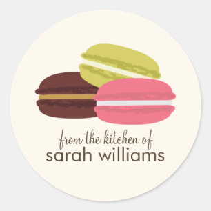 Sticker Rond Macarons français colorés