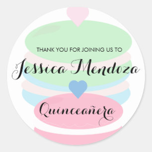 Sticker Rond Macarons Quince Sweet 16