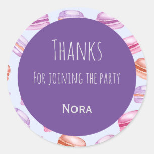 Sticker Rond Macarons remercie les enfants de la fête faveur au