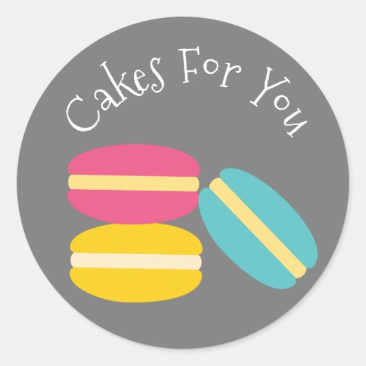 Sticker Rond Macaroon cakes design Cadeau marque d'entreprise (Devant)