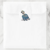 Sticker Rond Macaw bleu et jaune (Sac)