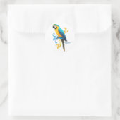 Sticker rond Macaw bleu et or (Sac)