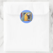 Sticker Rond Macaw bleu et or (Sac)