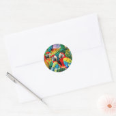 Sticker Rond Macaw Parrot (Enveloppe)