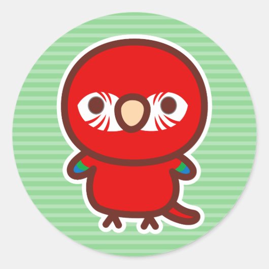 Sticker Rond Macaw rouge et vert (Devant)