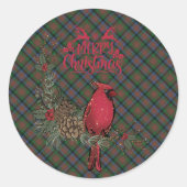 Sticker Rond MacDuff Hunting Scottish Tartan Christmas (Devant)