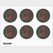 Sticker Rond MacDuff Hunting Scottish Tartan Christmas (Feuille)