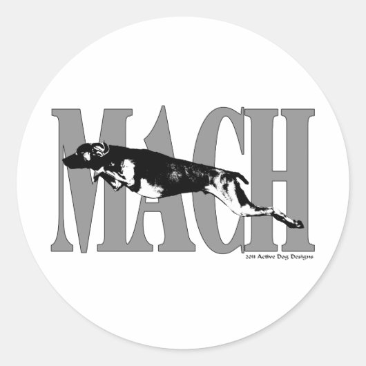 Sticker Rond MACH Weimeraner (Devant)