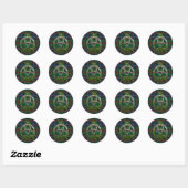 Sticker Rond MacHardy Tartan Et Celtic Trinity Knot (Feuille)