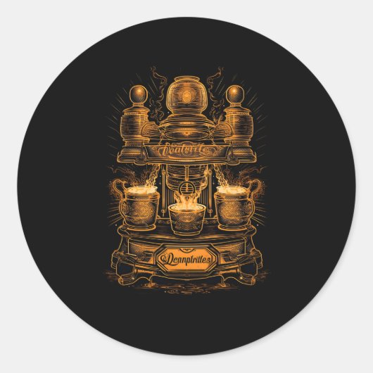 Sticker Rond Machine à café expresso Café Café brassage Baris (Devant)