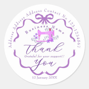 Sticker Rond Machine à coudre pour entreprise de couturière Vio