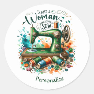 Sticker Rond Machine à coudre vintage Machine à coudre