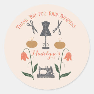 Sticker Rond Machine à coudre vintage sur mesure Seamstress
