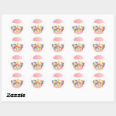 Sticker Rond Machine à gumball rose (Feuille)