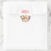 Sticker Rond Machine à gumball rose (Sac)