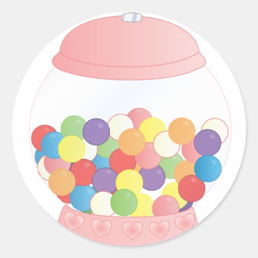 Sticker Rond Machine à gumball rose (Devant)