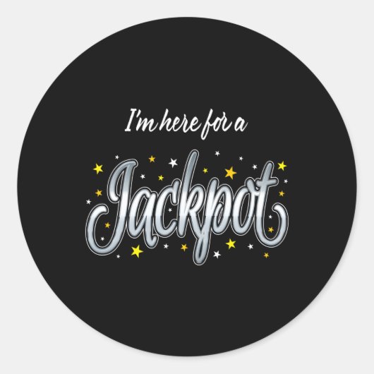 Sticker Rond Machine à sous Jackpot Casino Jeu (Devant)