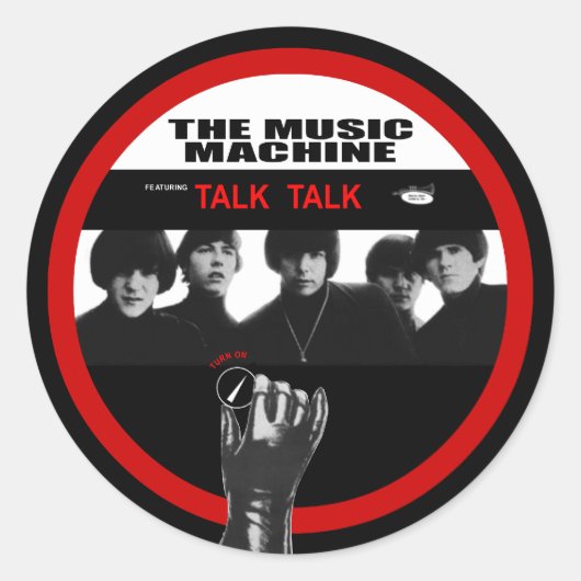 Sticker Rond Machine de musique : Allumez-vous (Devant)