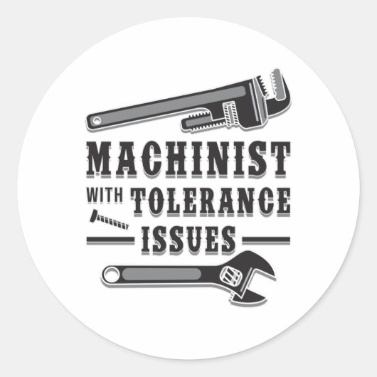 Sticker Rond Machine Machiniste Mécanicien CNC drôle Idée cadea (Devant)