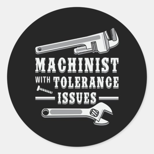 Sticker Rond Machine Machiniste Mécanicien CNC Machiniste Idée (Devant)