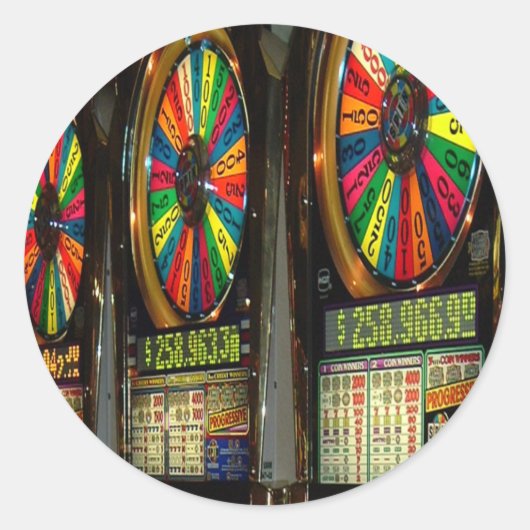 Sticker Rond Machines à sous Las Vegas (Devant)