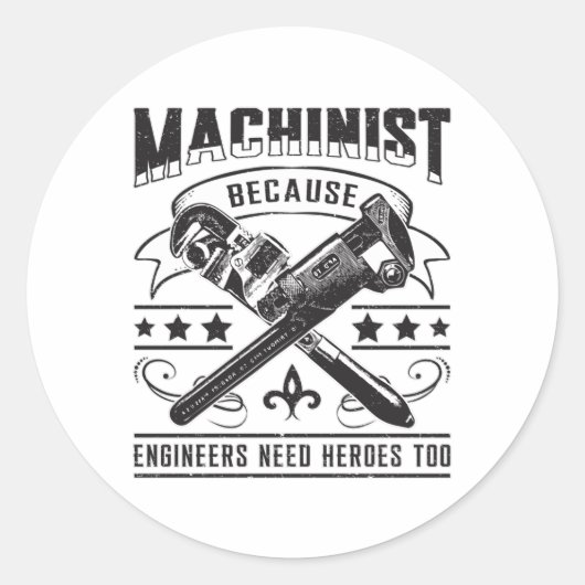 Sticker Rond Machiniste CNC Machinist Machine Job Drôle Cadeau (Devant)