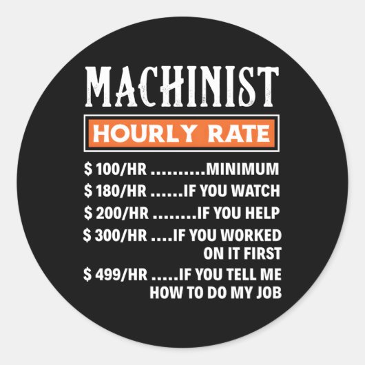Sticker Rond Machiniste Emploi Machiniste Horaire Machinistes (Devant)