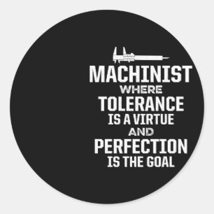 Sticker Rond Machiniste Machine Opérateur Outils Machinisme Ent