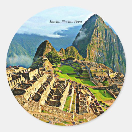 Sticker Rond Machu Picchu, Pérou (Devant)