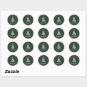 Sticker Rond MacInnes Chasse Ancien Tartan écossais (Feuille)