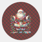Sticker Rond MacKillop Moden Scottish Tartan Christmas (Devant)