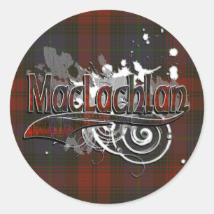 Sticker Rond MacLachlan Tartan Grunge