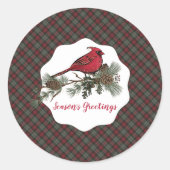 Sticker Rond MacLachlan Weathered Scottish Tartan Christmas (Devant)
