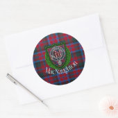 Sticker Rond MacNaughton Scottish Clan Tartan & Crest (Enveloppe)