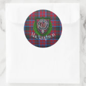 Sticker Rond MacNaughton Scottish Clan Tartan & Crest (Sac)