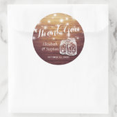 Sticker Rond Maçon Rustique En Bois Mason Jar Lampe Mariage Fav (Sac)