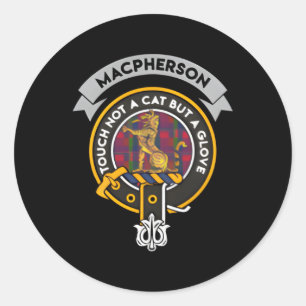 Sticker Rond Macpherson Clan Badge Scottish Tan