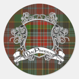 Sticker Rond MacPherson Tartan Shield