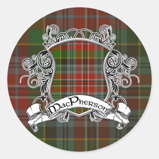 Sticker Rond MacPherson Tartan Shield (Devant)